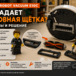 Xiaomi Robot Vacuum E10C выпадает основная щетка — причины неисправности и замена крышки щетки