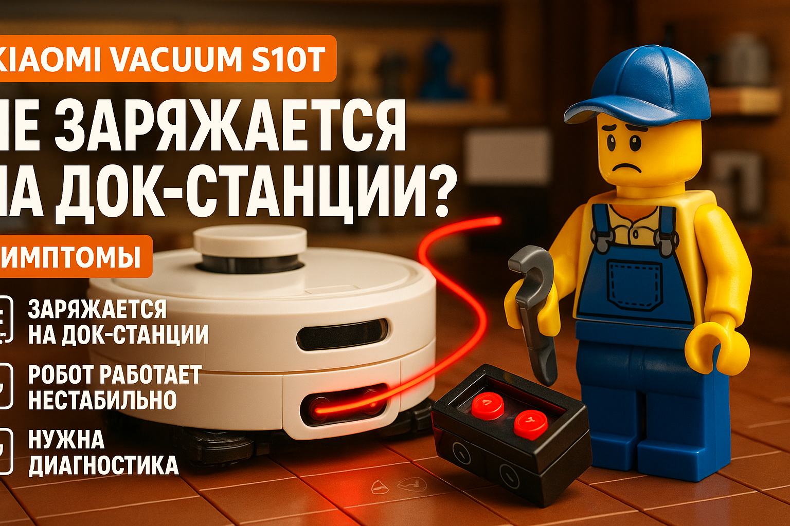 Xiaomi Vacuum S10T не заряжается на док-станции — симптомы неисправности док-станции
